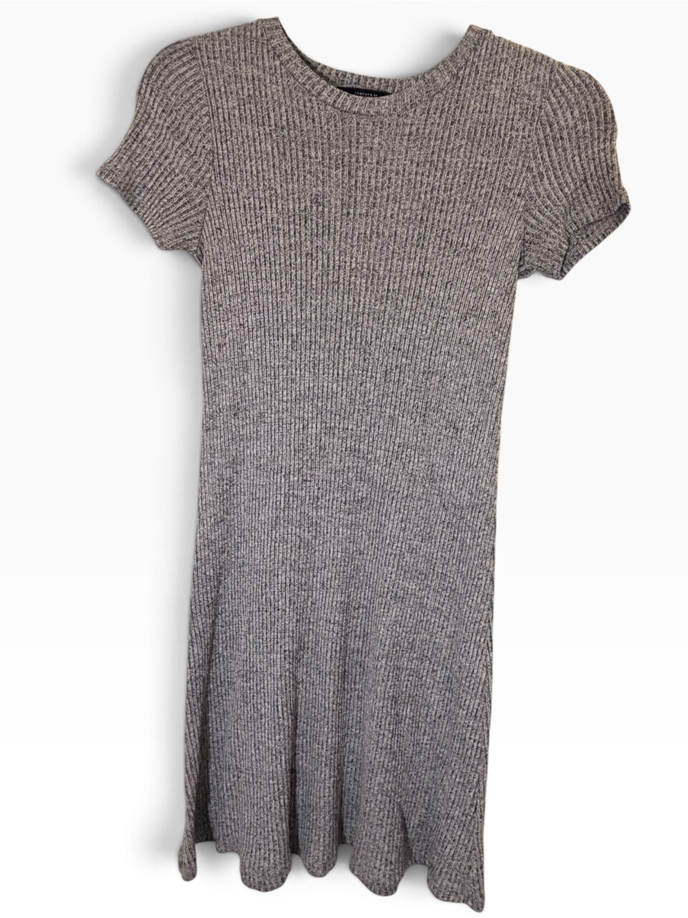 (Size S) Forever 21 Heathered Ribbed Short Sleeve T-Shirt Skater Dress